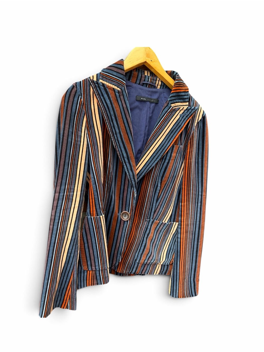 Marc Jacobs Vintage 70s-Style Velvet Striped Blazer - Size M